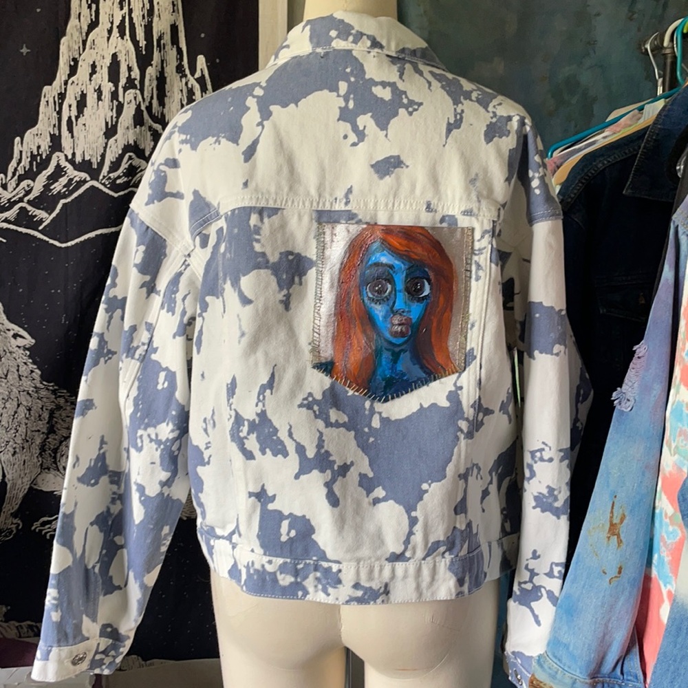 Hand Painted Denim Jacket - Picture 2 of 5